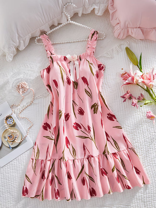 Floral Strappy Slip Dress — Stretch Fit