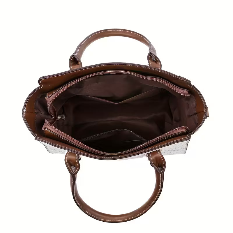 Vintage Floral Design Large Capacity Tote Bag