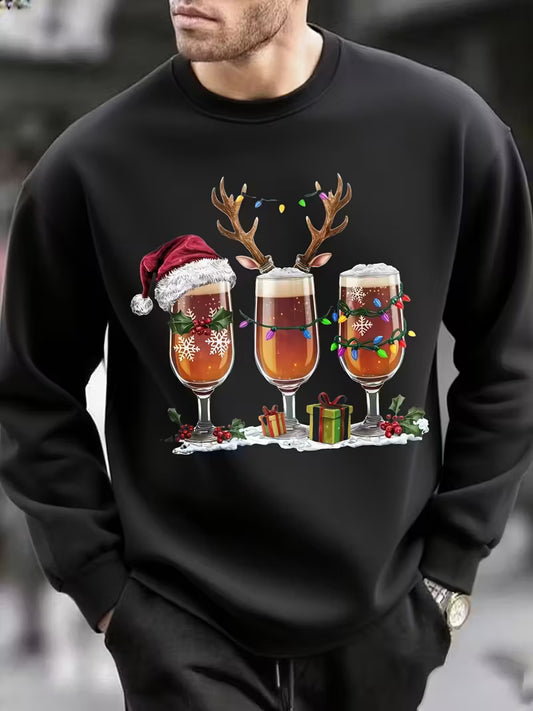 Men's Christmas Beer Mug & Irish Pub Theme Sweatshirt