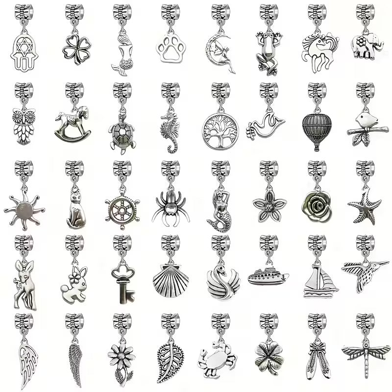 30pcs Vintage Alloy Pendant Beads