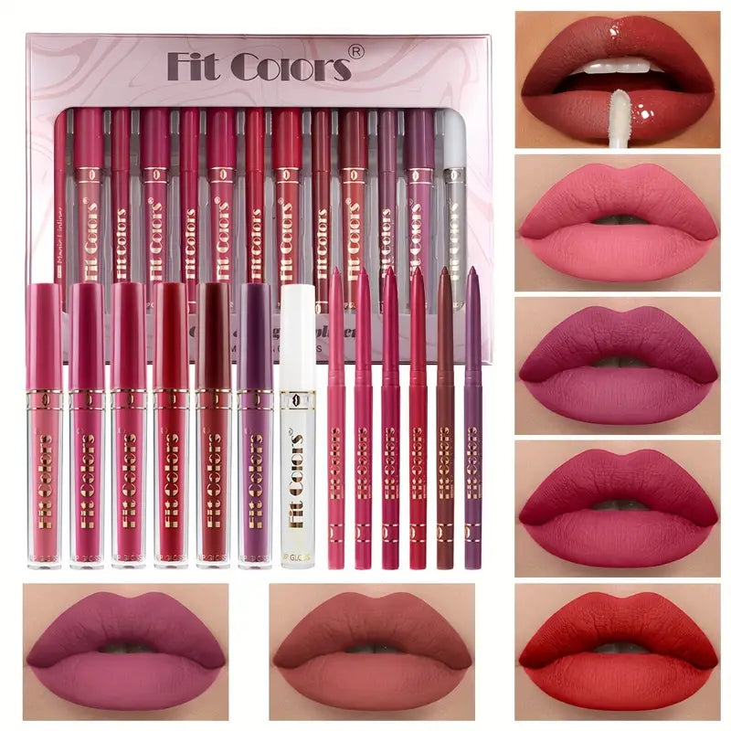 Set of 13 Items Including 7 Shades of Lip Gloss