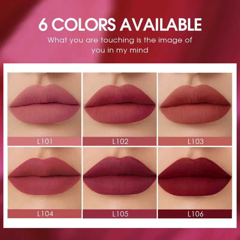 Set of 6 Matte Velvet Lip Glosses