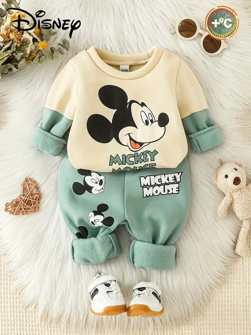 Disney Mickey Color Block Fleece-Lined Kids Set,