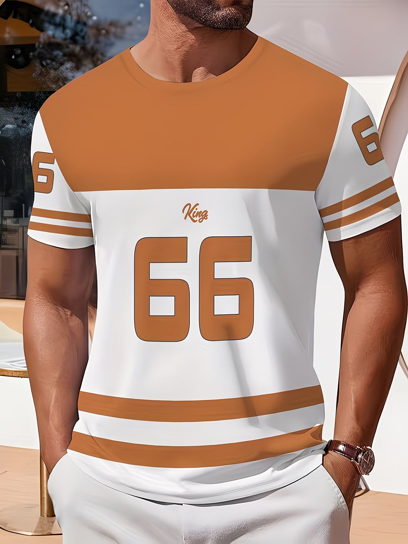 Men's Number 66 Print Short Sleeve T-Shirt