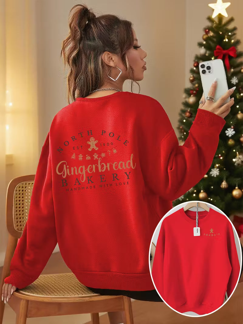 Women'S Christmas Gingerbread Bakery Sweatshirt