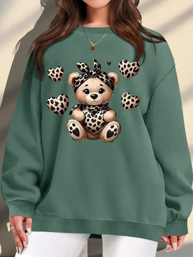 Women's Plus-Size Oversized Casual Round Neck Sweatshirt