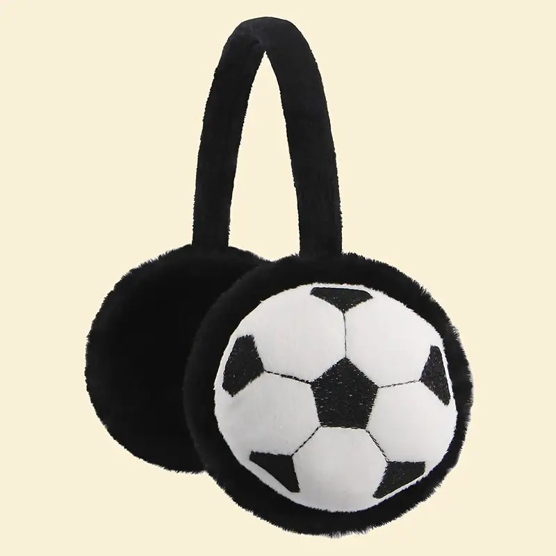 1pc Youngsters's Autumn and Winter Cute Plush Football Ear Muffs