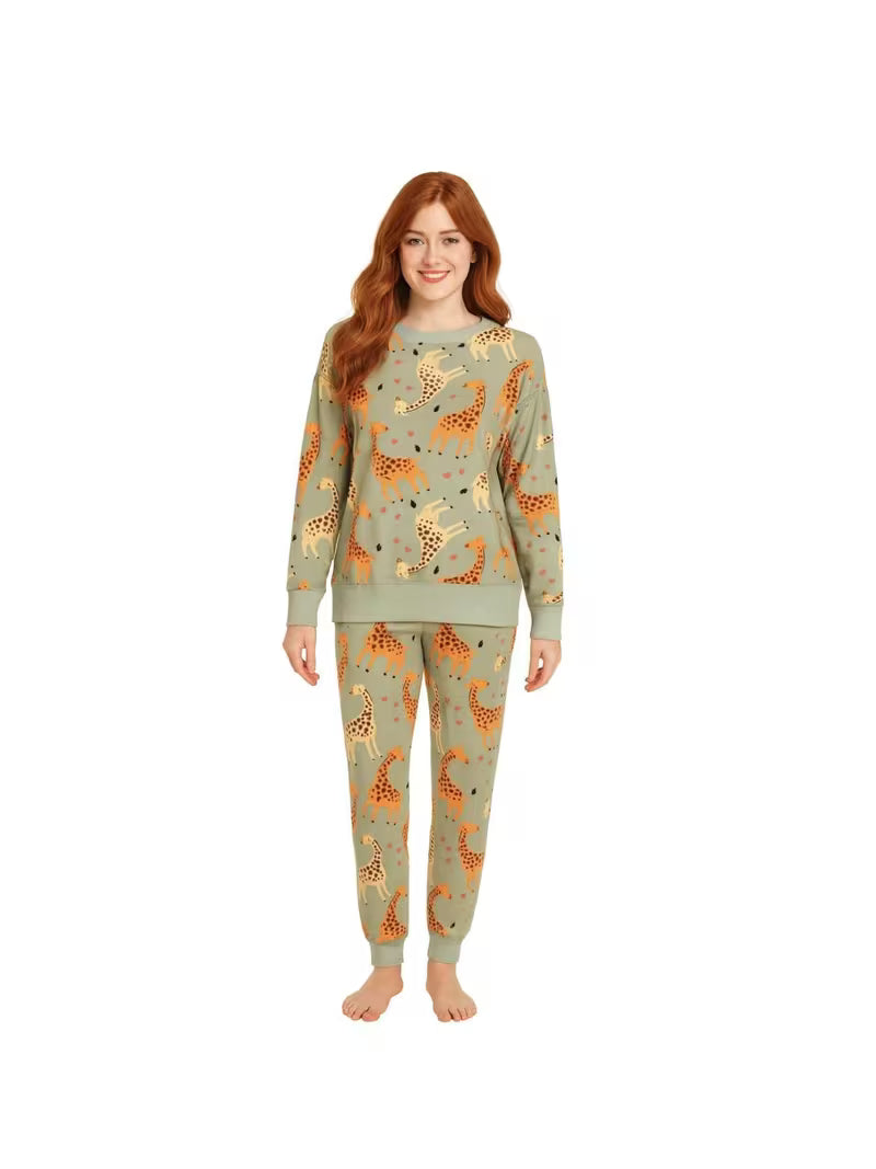 NEW Womens Cozy Printed Fleece Pyjama Sets