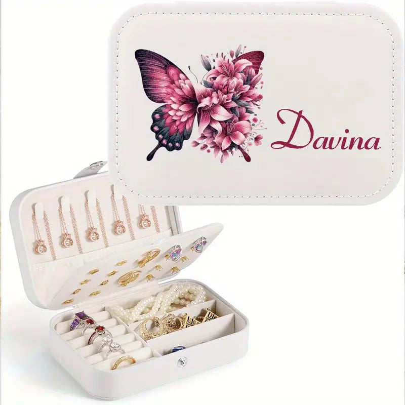 Personalized Butterfly Jewelry Box with Custom Name