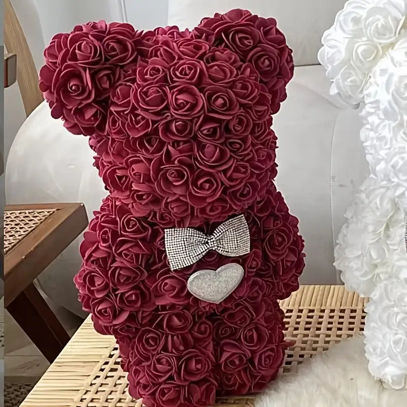 1pc Elegant Artificial Rose Teddy Bear,