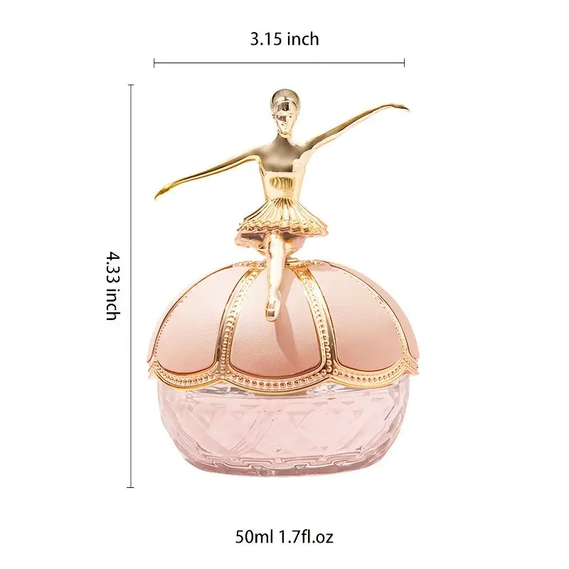 Elegant Ballet Dancer Eau De Parfum for Women, 1.7fl. oz - Pink with Golden Cap