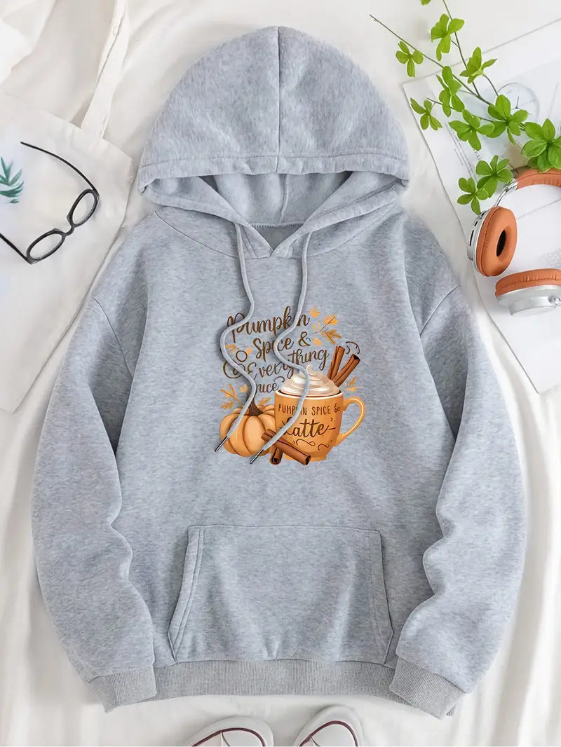 Cozy Grey Halloween Hooded Sweatshirt