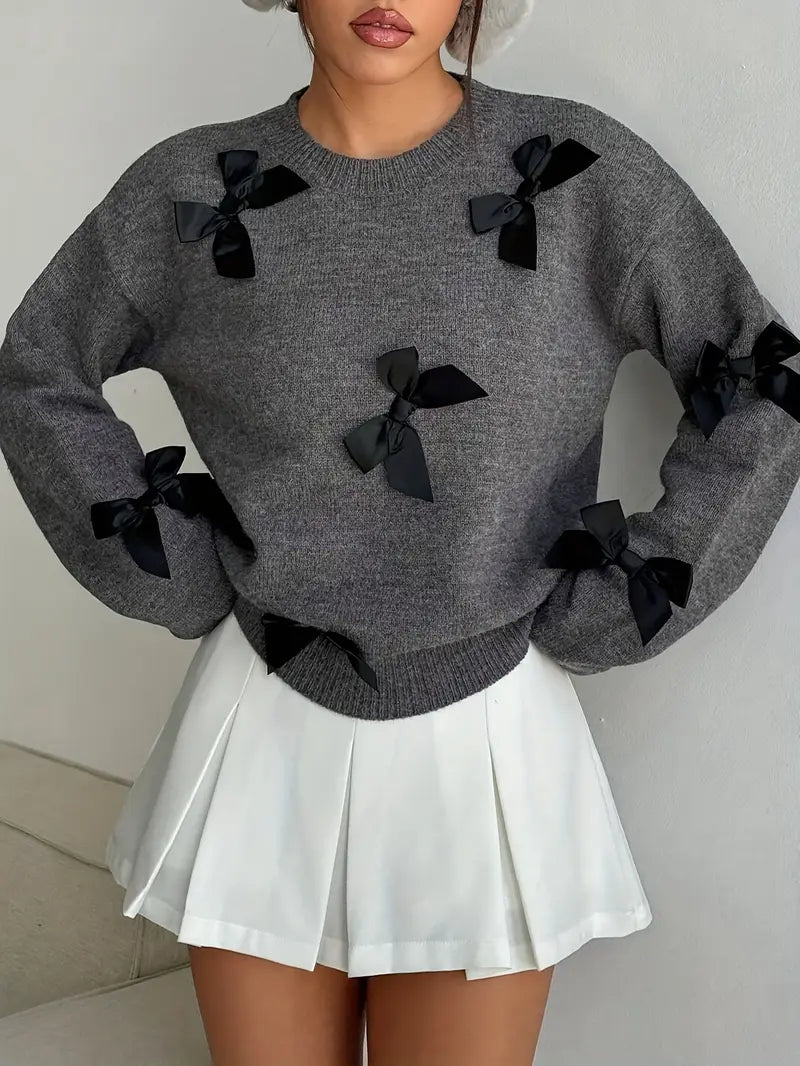 Women's Elegant Casual Sweater with Accents
