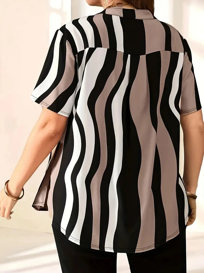 Plus Size Women's Stylish Elegant Buttoned