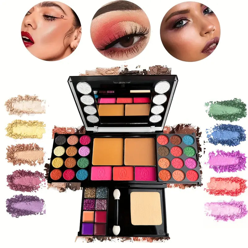 Full Face Multifunctional Makeup Box 37-Color Eyeshadow Palette,