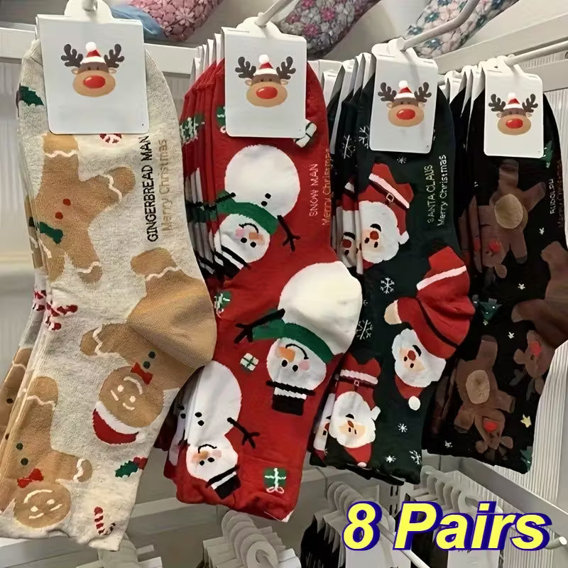 8 Pairs Christmas Socks