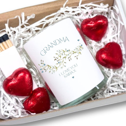 Personalised Grandma We Love You Candle Gift Set