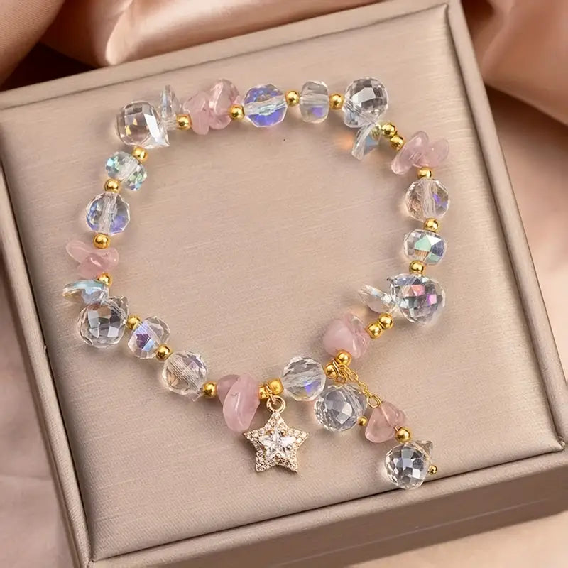 Bohemian  Artificial Crystal Star Charm Bracelet
