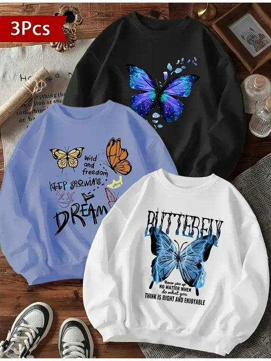 3pcs Women'S Fashion Sweatshirt Set