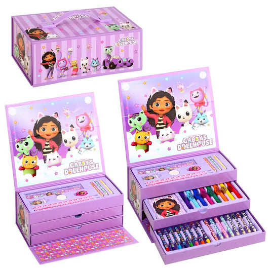 Colouring Art Stationery Set with Watercolour Felt Tip Pens Crayons and Pencils