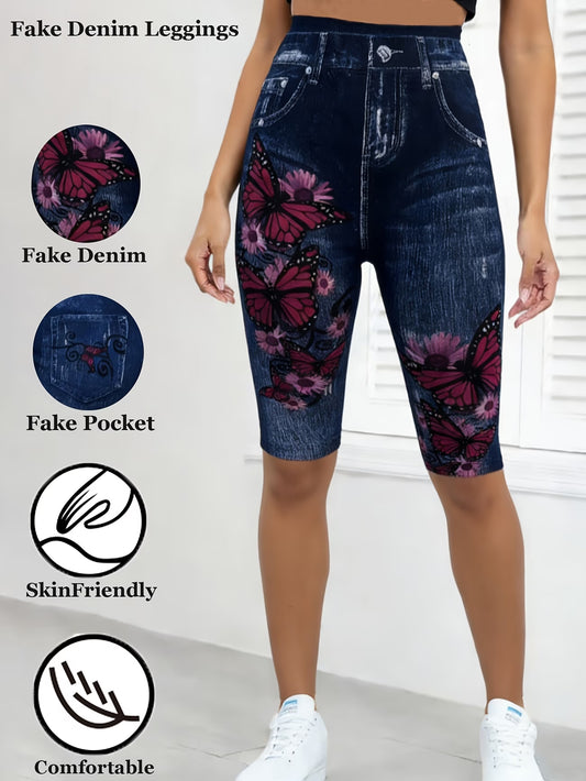 Printed Leggings - Not Denim Fabric