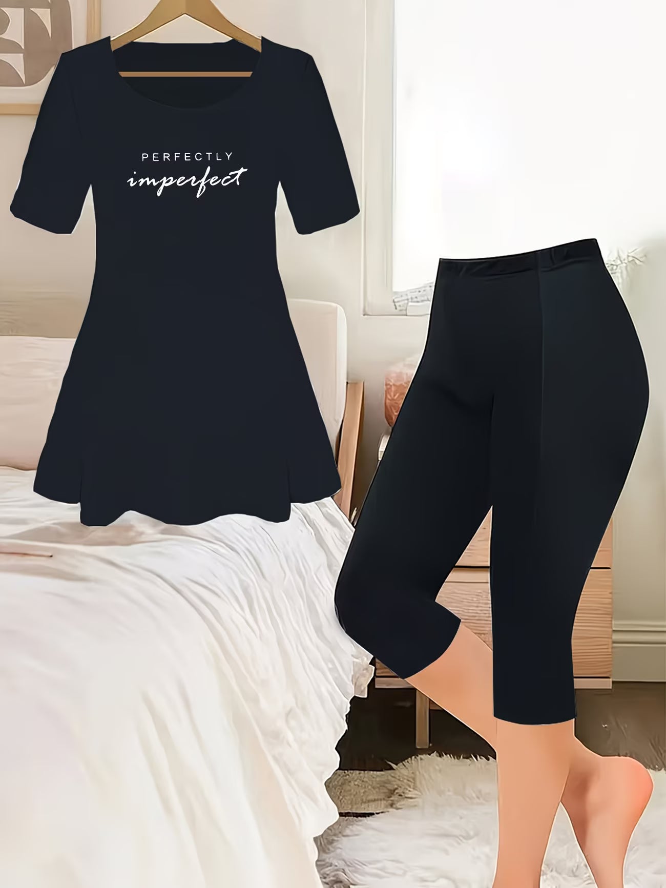 Graphic Print 2pcs Set,