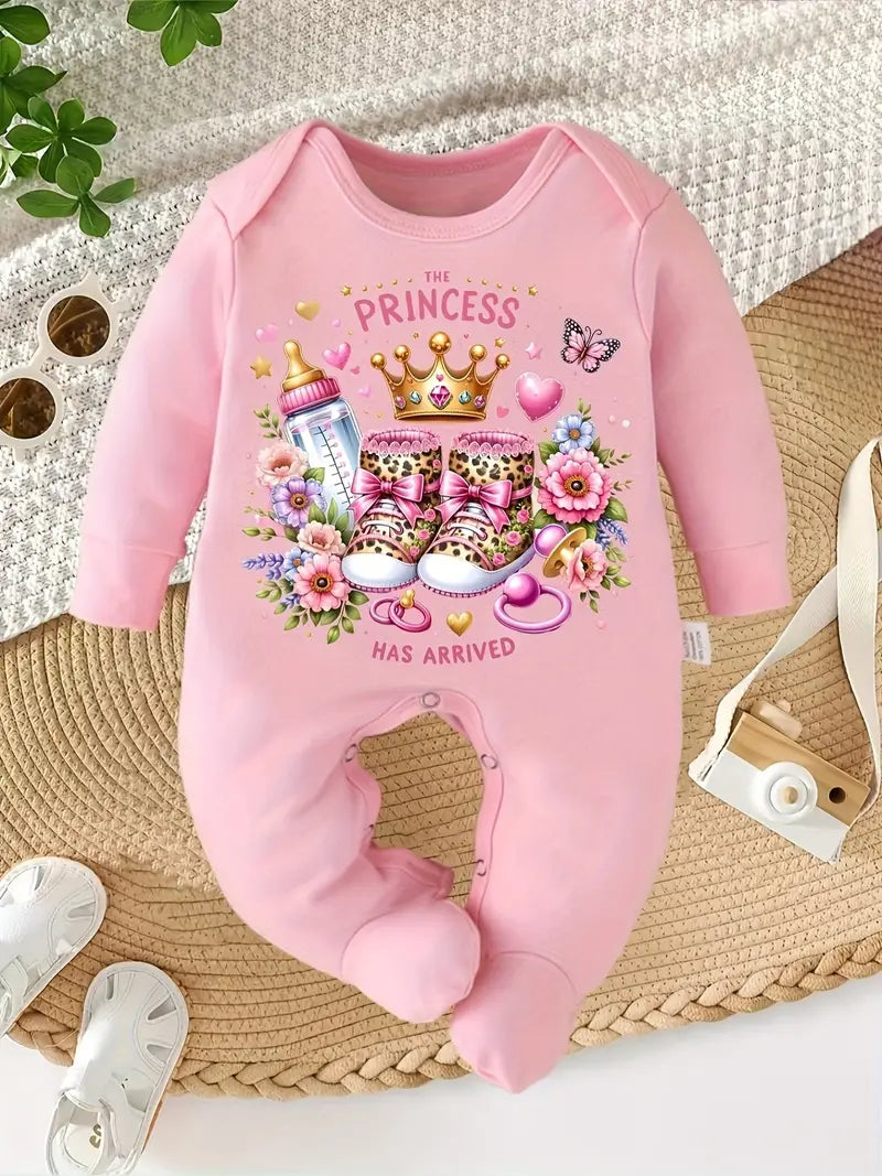 "The Princess Has Arrived" Letter Print Romper
