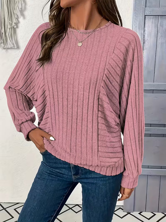Elegant Women'S Solid Color Casual Sweater Tee