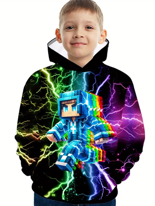Colorful Robot Boys' 3D Print Hoodie