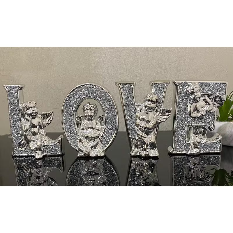 Stunning Silver LOVE Ornament with Cherubs