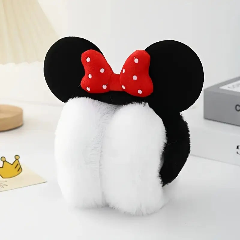 1pc Disney Mickey & Minnie Mouse Plush Ear Muffs with Bow