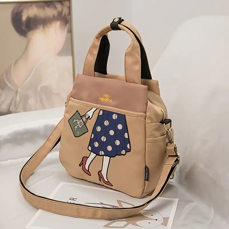 Women'S Floral Print Nylon Backpack