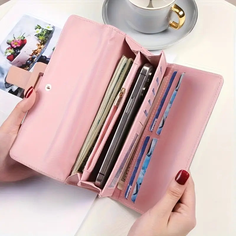 Custom Long Women'S Wallet - Embossed Floral Design,