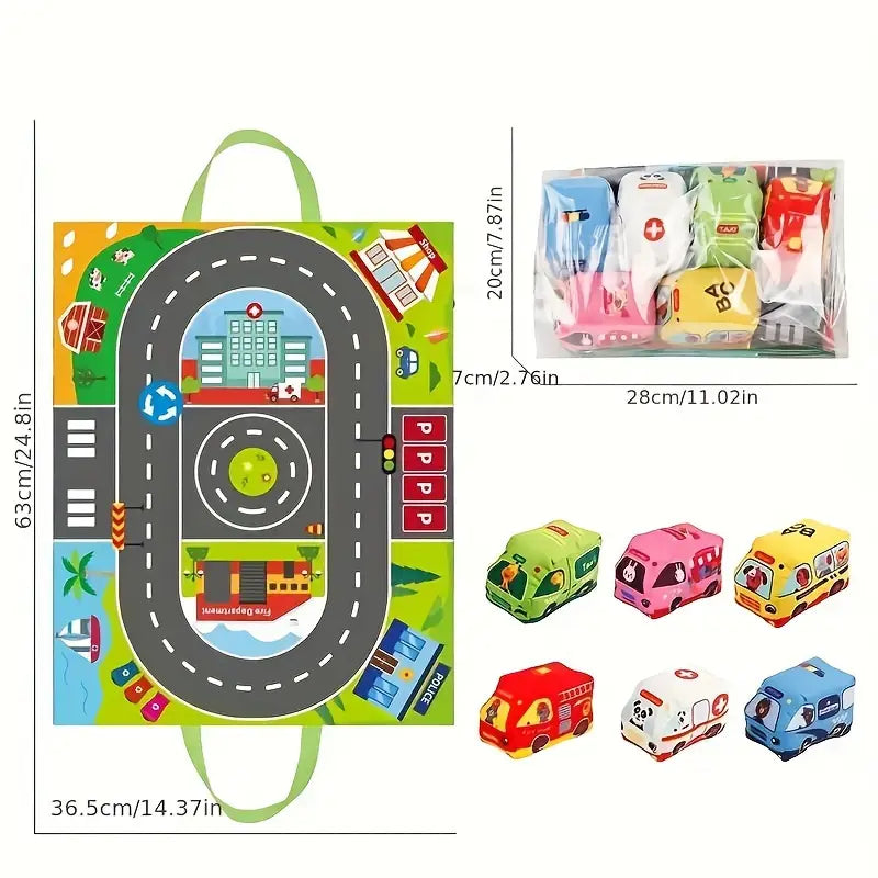 A Fabric Toy Set Featuring Cars