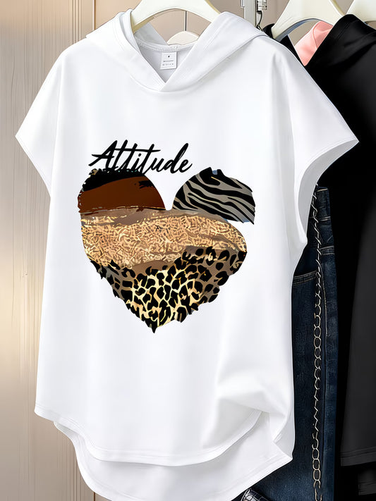Hooded Short Sleeve T-Shirt — Heart & Wild Print Edition
