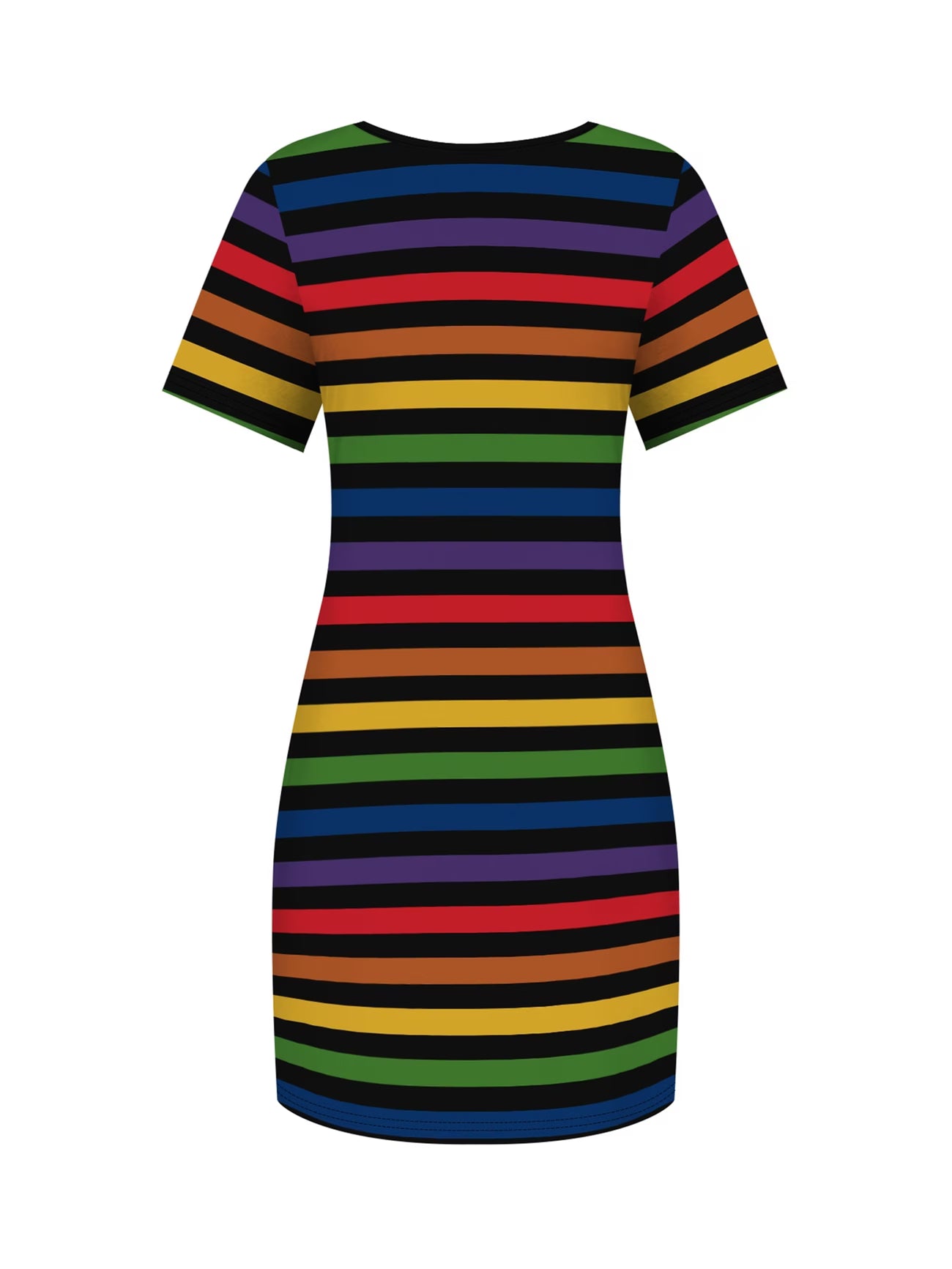 Patchwork Graphic Full-Print Breathable Round Neck Short Sleeve T-Shirt Dress