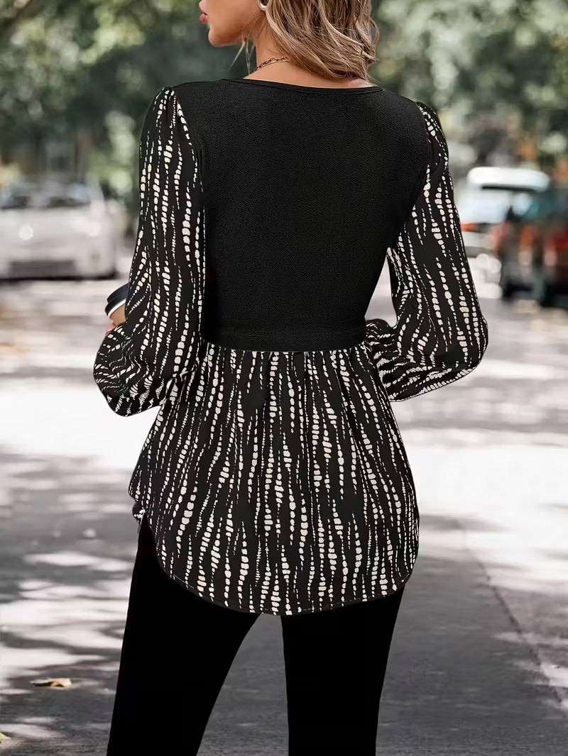 Stylish Textured Pattern Round Neck Top