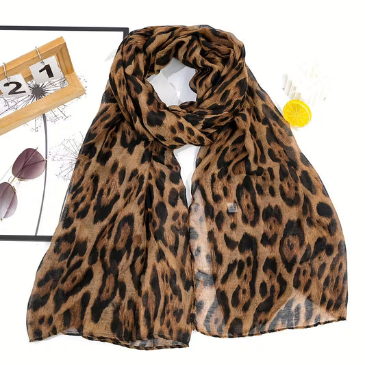 Women's Bohemian Leopard Print Scarf Cape