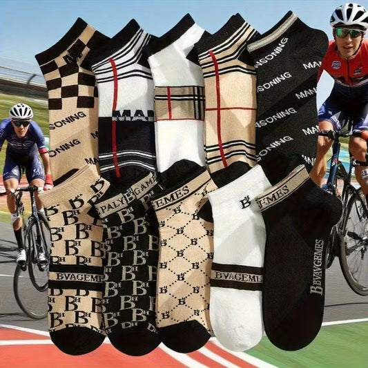 8 Pairs Men'S Lightweight Breathable Cycling Socks