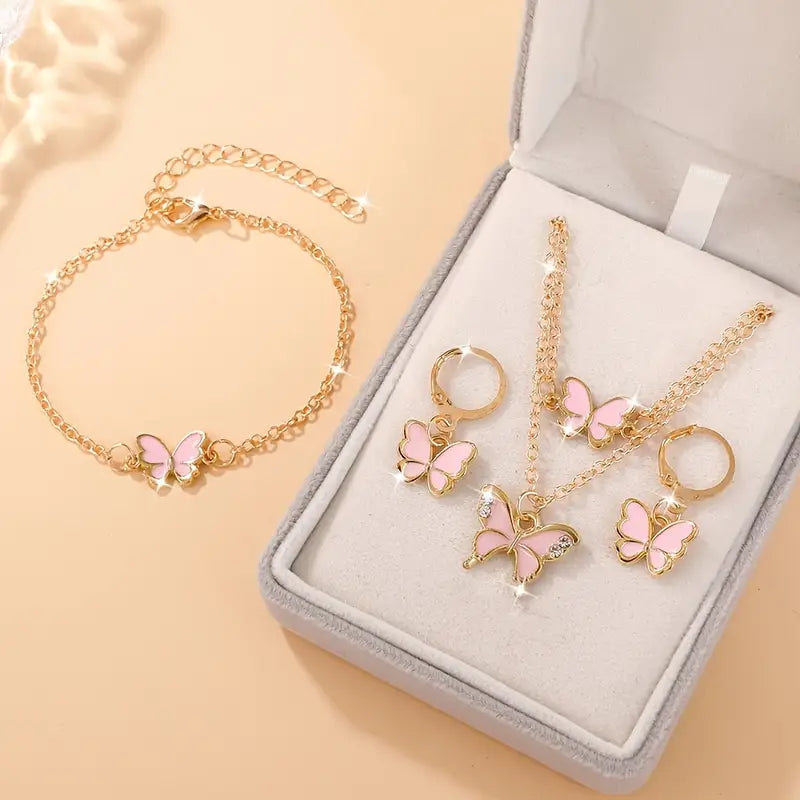 4pcs Boho Chic Butterfly Jewelry Set