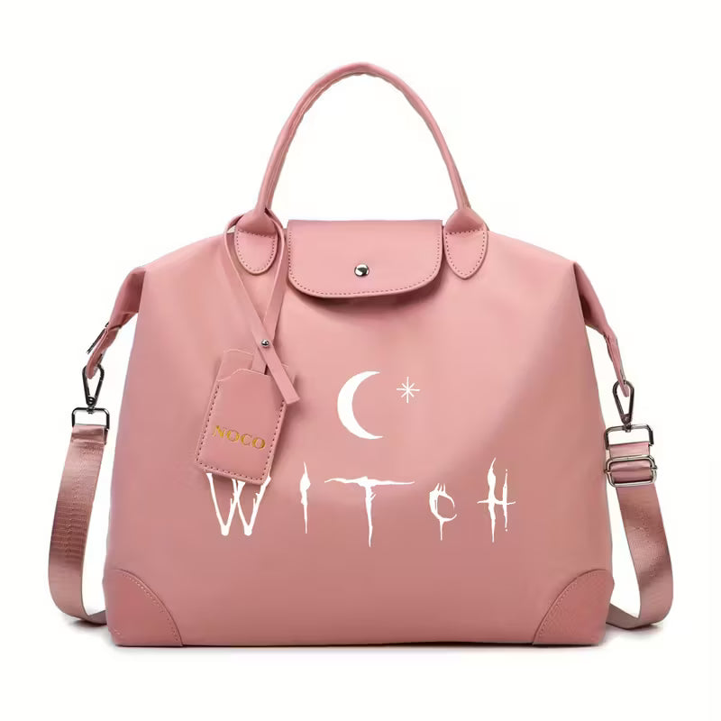 Stylish Witch Print Tote Bag