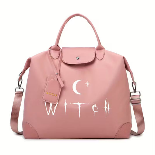 Stylish Witch Print Tote Bag