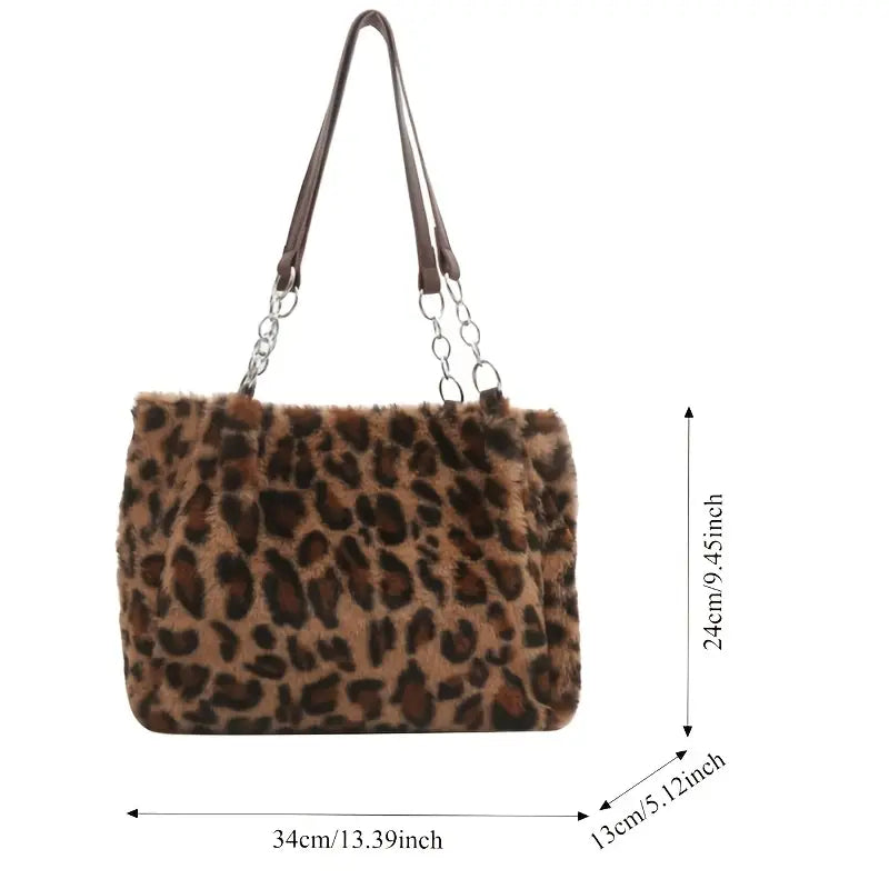 Shoulder Bag - Elegant Leopard-like pattern,