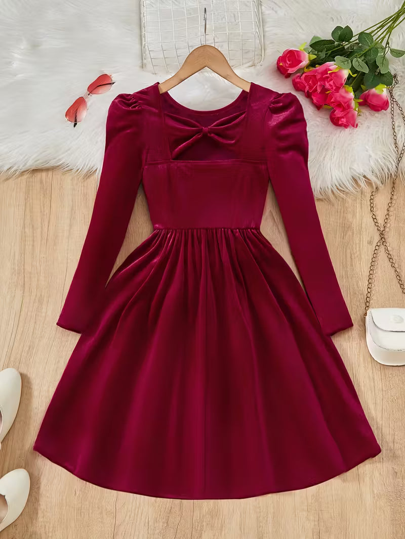 Girls' Autumn-Winter Dress, Fashionable Gorgeous Party Style