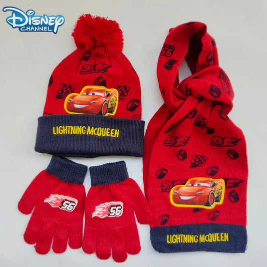 3pcs Set Disney Pixar Lightning McQueen Knit Costume Set