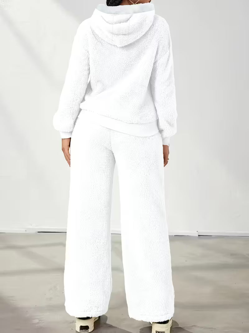 Women'S Cozy Fleece Hooded Sweatshirt & Pants Set