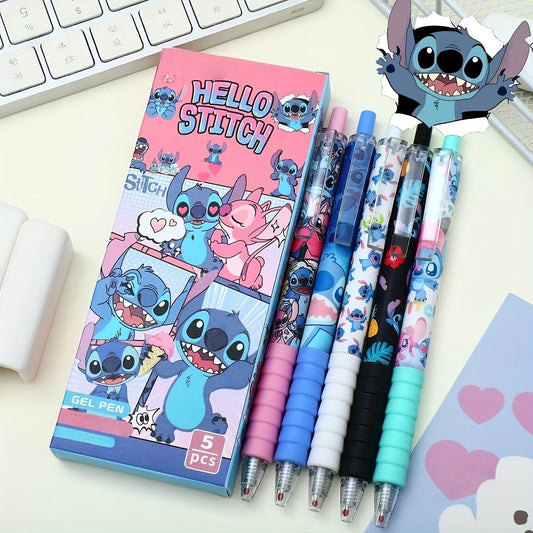 5pcs Stitch Cartoon Cute Gel Pen Set,