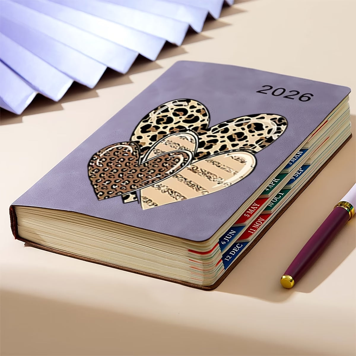 2026 Leopard Print & Heart Themed Planners