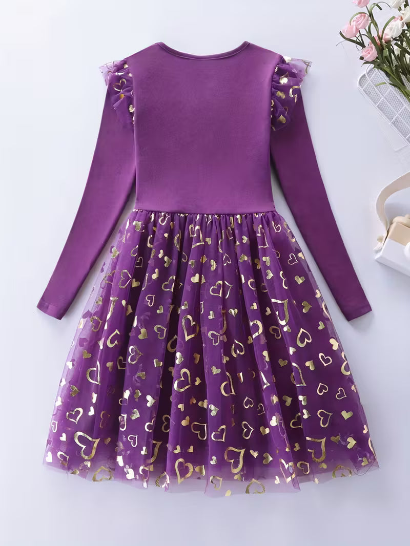 Unicorn Sequin Long Sleeve Girls Princess Dress