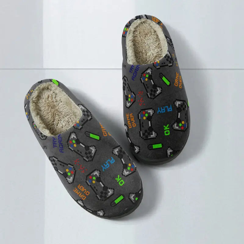 Pixel Game Controller Slippers